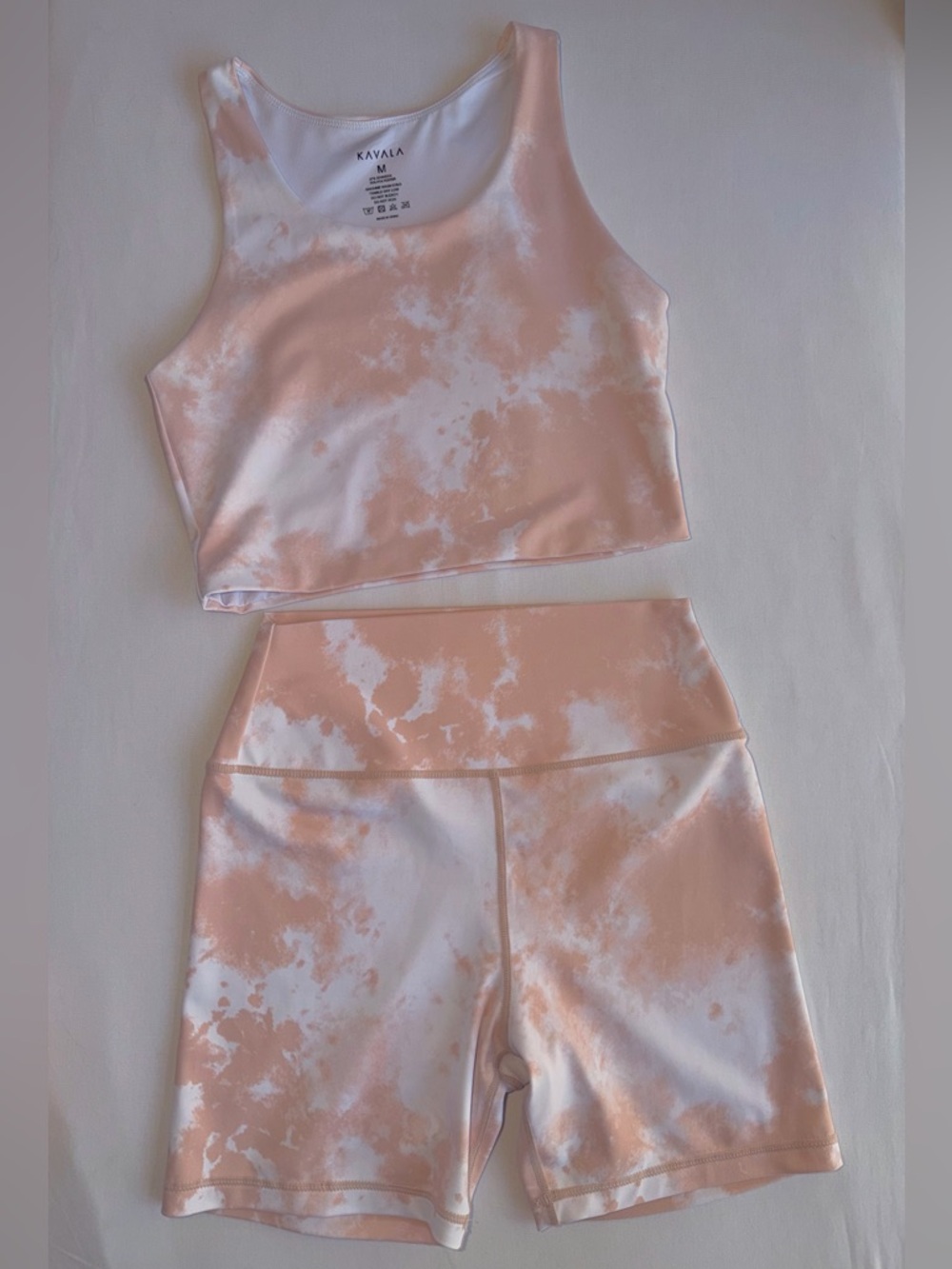 Kavala Pink Tie-Dye Scoop Neck Active Crop Top